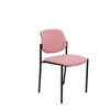 Image de Chaise confidentielle avec 4 pieds et structure noire - Assise et dossier rembourrÃ©s en tissu BALI rose PIQUERAS Y CRESPO ModÃ¨le