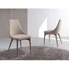 Image de Chaise en tissu avec pieds effet bois noyer