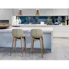 Image de Tabouret en simili cuir et bois couleur noyer