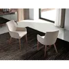 Image de Chaise en tissu beige et effet bois noyer