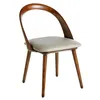 Image de Ãngel CerdÃ¡ - Chaise de salle Ã  manger tapissÃ©e en similicuir vison avec dossier courbÃ© et structure en noyer - Design moderne et sophistiquÃ© - ÃlÃ©gance et confort pour salons et salles Ã  manger - 53 x 59 x 78 cm