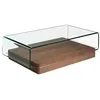 Image de Table basse courbÃ©e en verre et bois