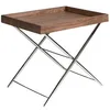 Image de Ãngel CerdÃ¡ - Table dâappoint avec plateau en bois de noyer et base en acier chromÃ© - Table auxiliaire moderne pour salon, chambre ou coin lecture - Style sophistiquÃ© - 48 x 61 x 51 cm