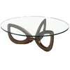 Image de Table basse en bois de noyer et verre