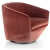 Image de Ãngel CerdÃ¡ - Fauteuil Pivotant RevÃªtu de Velours PÃªche - Design Moderne avec Base en Acier Poli FoncÃ© - IdÃ©al pour Salons, Chambres et Espaces Lecture - 78 x 78 x 70 cm
