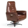 Image de Ãngel CerdÃ¡ - Fauteuil Pivotant RevÃªtu de Cuir Marron Tabac - MÃ©canismes Relax Ãlectriques - Base en Acier Noir - Fauteuils pour Salon, Salle Ã  Manger et Chambre - Design Moderne - 79 x 83 x 108 cm