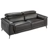 Image de Ãngel CerdÃ¡ - CanapÃ© 3 places en cuir marron chocolat - MÃ©canismes relax et appuie-tÃªte - Structure robuste en pin naturel et pieds en acier noir - Design moderne - 215 x 103 x 99 cm