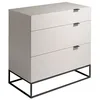 Image de Commode Moderne Gris Perle LaquÃ© 3 Tiroirs avec Fermeture Amortie â 80 x 45 x 80 cm