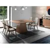 Image de Table Ã  manger effet bois noyer et verre noir