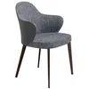 Image de Chaise tissu et croÃ»te de cuir pied brun