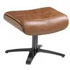 Image de Pouf Ottoman Pivotant 52x42x39 cm en Cuir Bovin Sable 1 mm avec Structure en Bois PlaquÃ© Noyer 0,5 mm et Base en Acier Massif Gris Anthracite â Ãngel CerdÃ¡ S.L