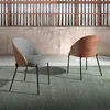 Image de Chaise en tissu gris et effet bois noyer
