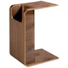 Image de Ángel Cerdá - Table d appoint rectangulaire en bois plaqué noyer avec porte-revues - Table auxiliaire moderne pour salon ou coin lecture - Style élégant et fonctionnel - 35 x 45 x 60 cm