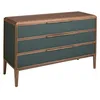 Image de Commode en PVC Vert FoncÃ© et Noyer â 3 Tiroirs Soft-Closing â 119 x 46 x 75 cm â Design Moderne et Fonctionnel