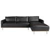 Image de Ãngel CerdÃ¡ - CanapÃ© Chaise Longue Droite - CanapÃ© 5 Places Chaise Longue - CanapÃ© Modulaire - CanapÃ©s Modernes - ÃlÃ©gance et FonctionnalitÃ© - FabriquÃ© en Cuir - Couleur Noir - 295 x 160 x 83 cm