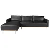 Image de Ãngel CerdÃ¡ - CanapÃ© Chaise Longue Gauche - CanapÃ© 5 Places Chaise Longue - CanapÃ© Modulaire - CanapÃ©s Modernes - ÃlÃ©gance et FonctionnalitÃ© - FabriquÃ© en Cuir - Couleur Noir - 295 x 160 x 83 cm