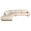Image de Ãngel CerdÃ¡ - CanapÃ© d'angle gauche - CanapÃ© 5 places avec chaise longue - CanapÃ© modulable - CanapÃ©s modernes - ÃlÃ©gance et fonctionnalitÃ© - FabriquÃ© en cuir - Couleur sable - 316 x 252 x 82 cm