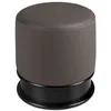 Image de Pouf Ã43x42 cm en Similicuir Gris FoncÃ© avec Base en MDF LaquÃ© Noir et Mousse Haute DensitÃ© â Ãngel CerdÃ¡ S.L