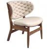 Image de Angel CERDÃ - Fauteuil en Similicuir Sable avec DÃ©tails en Bois de Noyer - Fauteuil de Design Moderne et ÃlÃ©gant pour Salon ou Espace Lecture - 78 x 69 x 80 cm