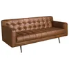 Image de ANGEL CERDÃ â CanapÃ© Chester 2 places â Design moderne â 180 x 79 x 70 cm â RevÃªtement en cuir bovin marron foncÃ© et pieds en acier inoxydable foncÃ©