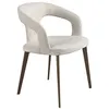 Image de Angel CerdÃ¡ â Chaise de salle Ã  manger tapissÃ©e en tissu blanc cassÃ© â Design contemporain, lÃ©ger et polyvalent â 58 x 60 x 80 cm â Structure en bois naturel de noyer et dossier enveloppant