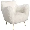 Image de Fauteuil en tissu blanc Ã  poils longs