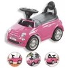 Image de DEVESSPORT Porteur Fiat 500 Rose. Licence Officielle. Volant Klaxon & Sons. Rangement. Anti-Bascule. 12-36 Mois.