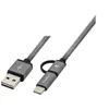 Image de CoolBox MultiUSB2.0 - Câble USB - USB (M) pour Micro-USB de type B USB-C (M) - USB 2.0 - 1 m - gris