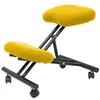 Image de Tabouret de bureau ergonomique fixe, rÃ©glable en diffÃ©rentes positions et avec roulettes. siÃ¨ge rembourrÃ© en tissu BALI jaune (AVEC