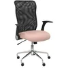 Image de Chaise Minaya dossier en maille noire assise en bali rose pÃ¢le