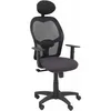 Image de Chaise AlocÃ©n Maille Noire SiÃ¨ge Bali Gris FoncÃ© Accoudoirs RÃ©glables Appui-tÃªte Fixe
