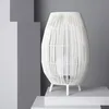 Image de Lampe À Poser Rotin Extérieure Annecy Blanc