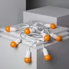 Image de Ledkia Kit Guirlande Waterproof 5.5m Blanche + 8 Ampoules Led E27 G45 3w De Couleurs Orange