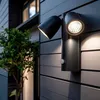 Image de Applique Murale ExtÃ©rieure Led 12w Aluminium Avec DÃ©tecteur De Mouvement Pir Abel 2 Spots Blanc