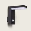 Image de Applique Murale ExtÃ©rieure Solaire Led Aluminium Avec DÃ©tecteur De Mouvement Goran Noir