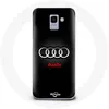 Image de Coque pour Samsung Galaxy J6 2018 Audi Logo Métal fond noir Maniacase