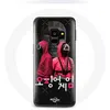Image de Coque pour Samsung Galaxy S9 Squid Game Affiche masques soldats logo coréen Maniacase