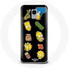 Image de Coque pour Samsung Galaxy A6 2018 Les Simpson autocollants fond noir Maniacase