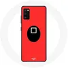 Image de Coque pour Samsung Galaxy S20 Squid Game masque carré fond rouge Maniacase