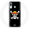 Image de Coque pour Samsung Galaxy A40 One Piece Manga Tete de Mort Fond Noir Maniacase