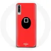 Image de Coque pour Samsung Galaxy A50 Squid Game masque carré fond rouge Maniacase