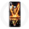Image de Coque pour Samsung Galaxy A40 Vikings Série Saison 6 logo V Epée de Feu Fond Noir Maniacase