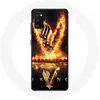 Image de Coque pour Samsung Galaxy S20 Vikings Série Saison 6 logo V Epée de Feu Fond Noir Maniacase