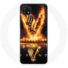 Image de Coque pour Samsung Galaxy A22 5G Vikings Série Saison 6 logo V Epée de Feu Fond Noir Maniacase