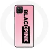 Image de Coque pour Samsung Galaxy A12 Blackpink Groupe de K-pop Logo Noir Rose Fond Rose Maniacase