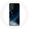 Image de Coque pour Samsung Galaxy A13 4G / A13 4G Lite Nuages de fumée multicolore de bleu gris et noir sur fond noir Maniacase