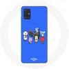 Image de Coque pour Samsung Galaxy A71 BTS BT21 Tata Chimmy Cooky Rj Koya Shooky Et Mang Jouent De la musique Fond Bleu Maniacase