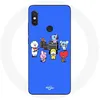 Image de Coque pour Xiaomi Redmi Note 5 AI Dual Camera BTS BT21 Tata Chimmy Cooky Rj Koya Shooky Et Mang Jouent De la musique Fond Bleu Maniacase