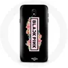 Image de Coque pour Samsung Galaxy J3 2017 Blackpink Groupe de K-pop Logo Noir Rose Fond Noir Maniacase