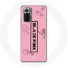 Image de Coque pour Xiaomi Redmi Note 10 Pro Blackpink Signature Members Born Pink Logo Noir Fond Rose Maniacase